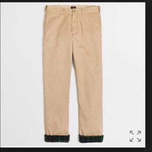 JCrew Sutton Flannel Lined Khakis